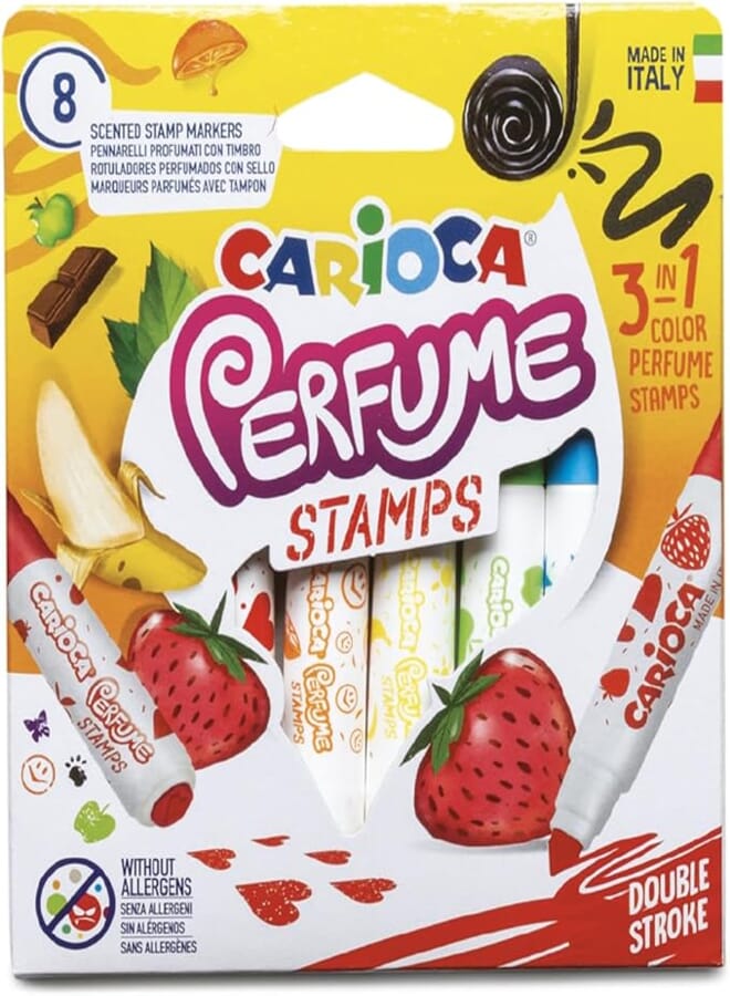 Carioca 42988 Scented Stamp Markers 3 In 1 Color Perfume Stamps - Multi Color